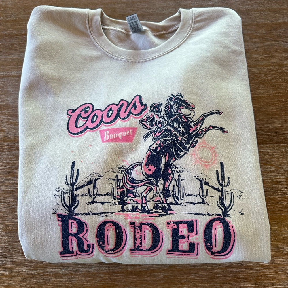 Rodeo Sweatshirt - Cream and Pink